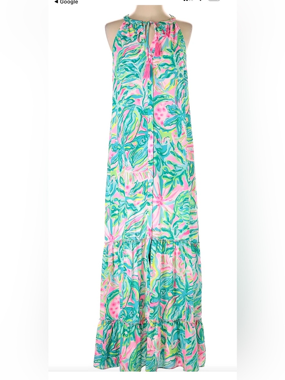 Lilly Pulitzer Lulianna sleeveless tiered maxi‎ dress one in a melon EUC small